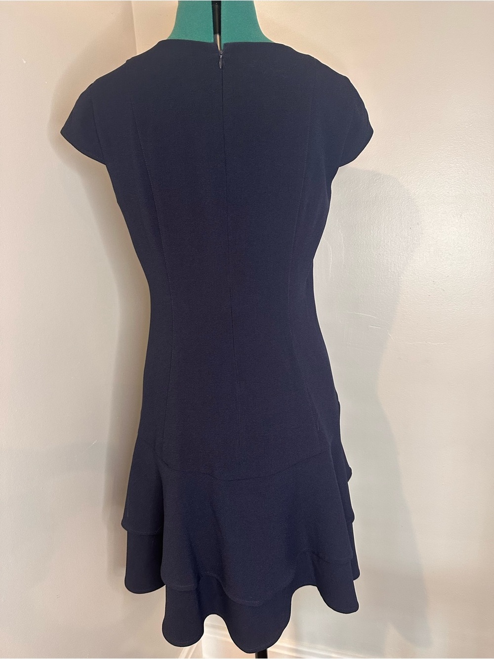 Eliza J Navy tailored Short-Sleeve Fit & Flare Midi Dress - Picture 4 of 9